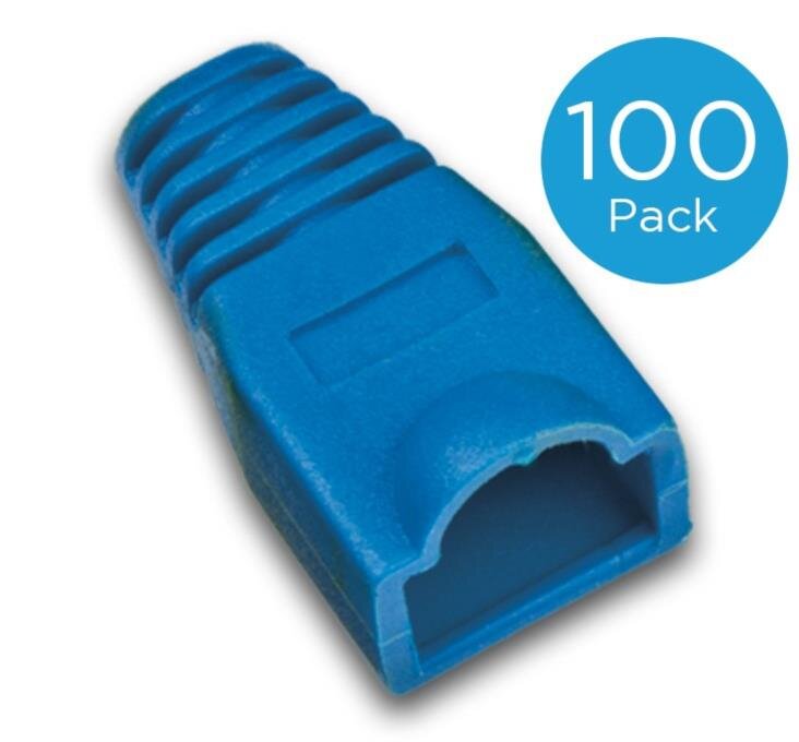 Tülle für RJ45 Stecker standard, Farbe: blau, 100er-Pack