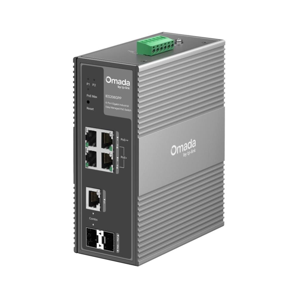 Omada 6-Port Gigabit Industrial Easy Managed Switch, 3-Port PoE+ & 1-Port PoE++