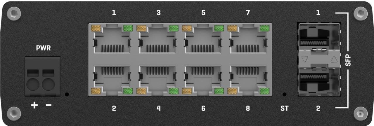 IP30 Industrie 8-Port 1Gbit, 2-Port SFP managed Switch, -40°C - +75°C