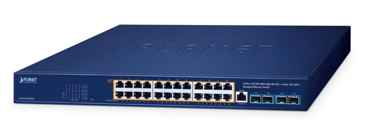 Layer L2/L4 24-Port Gigabit Switch, 24x 1 Gbit, 802.3bt PoE+, 4x 10 Gbit SFP+