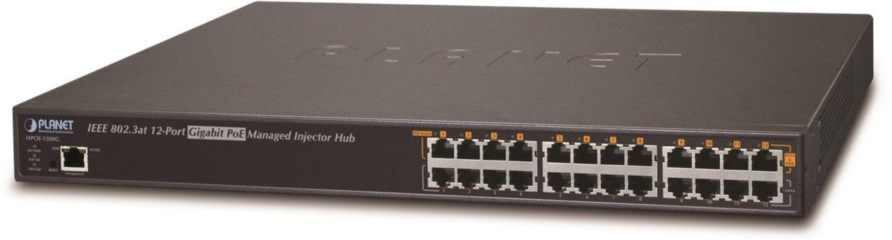 12-Port 802.3at PoE+ Managed Injector Hub (360W)