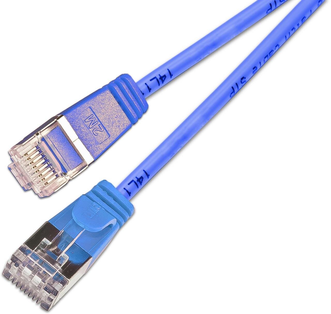 KAT6 Lightpatchkabel rund, U/FTP, Ø 3,8mm, blau