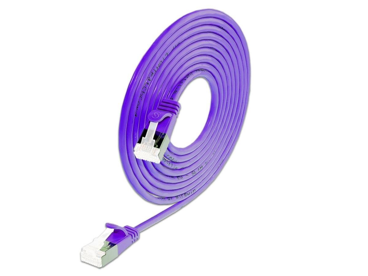 KAT6A 10 Gigabit Lightpatchkabel, 0,1m, U/FTP, Ø 3,8mm, violett, 50-Pack