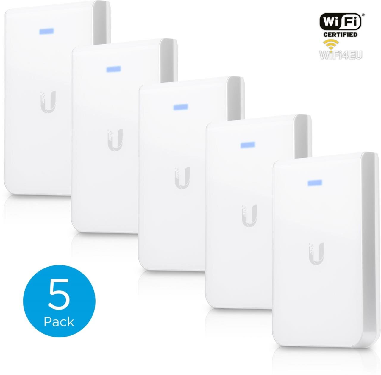 UniFI AP, 802.11ac Dual Radio Indoor Access Point, In-Wall Version, 5-Pack
