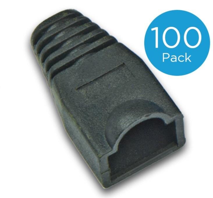 Tülle für RJ45 Stecker standard, Farbe: schwarz, 100er-Pack