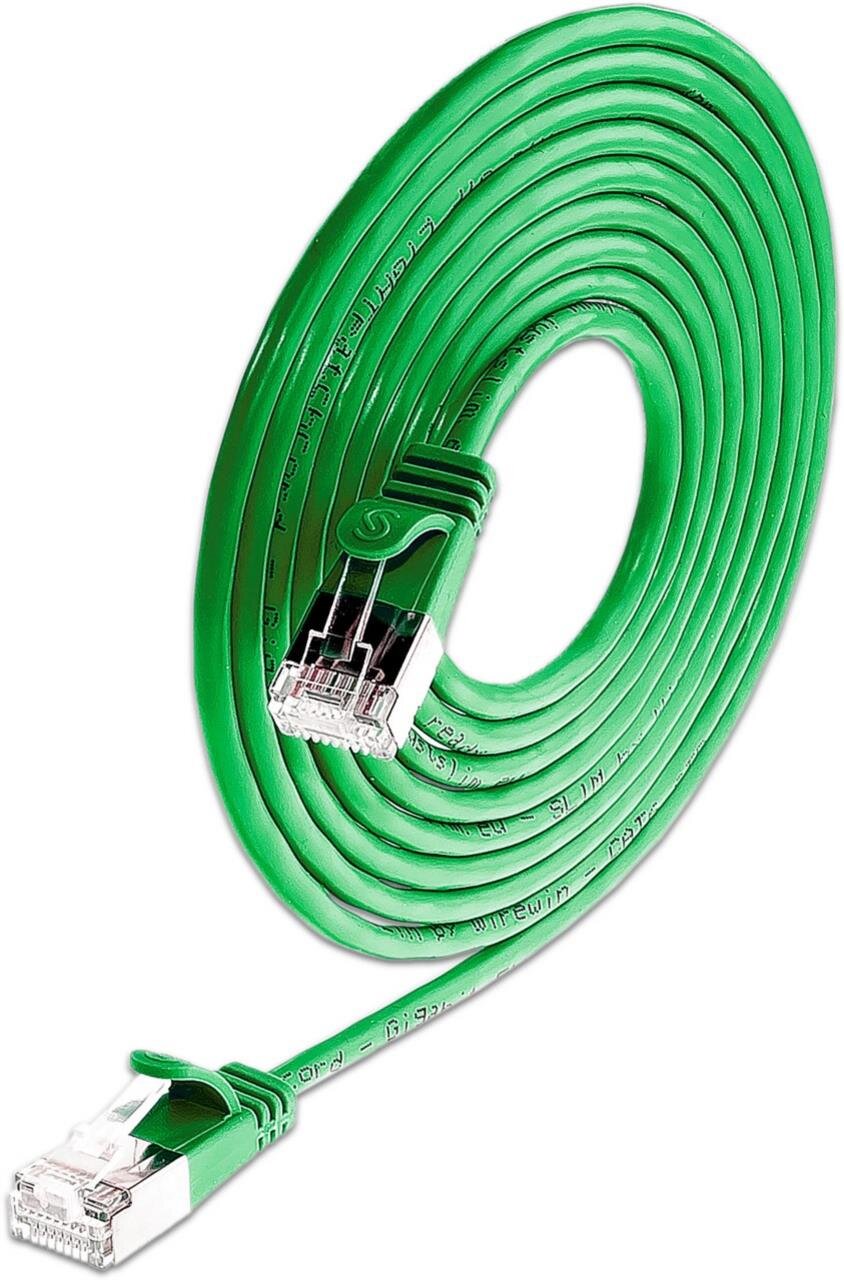 KAT6 Lightpatchkabel rund, U/FTP, Ø 3,8mm, grün