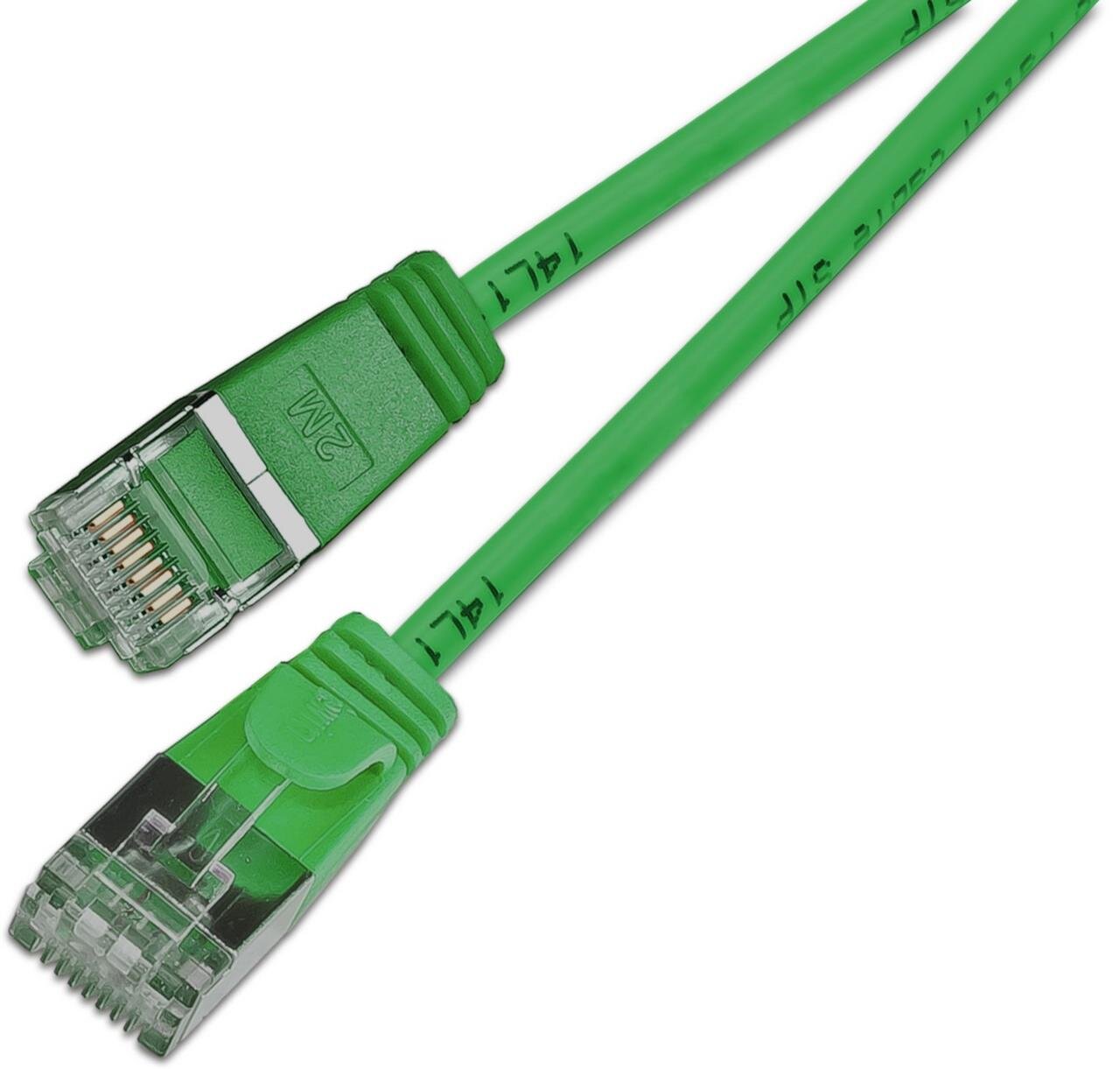 KAT6 Lightpatchkabel rund, U/FTP, Ø 3,8mm, grün