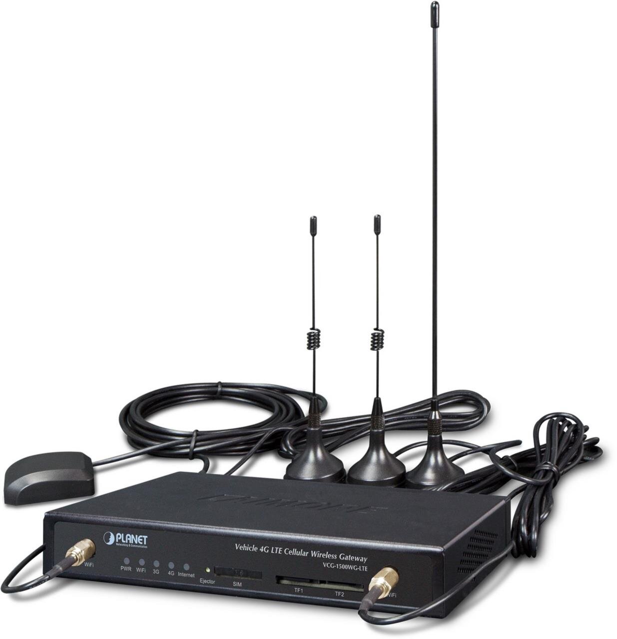 Vehicle 4G LTE Cellular Wireless Gateway w/ 5-Port 10/100TX, SIM, GPS, 802.11n