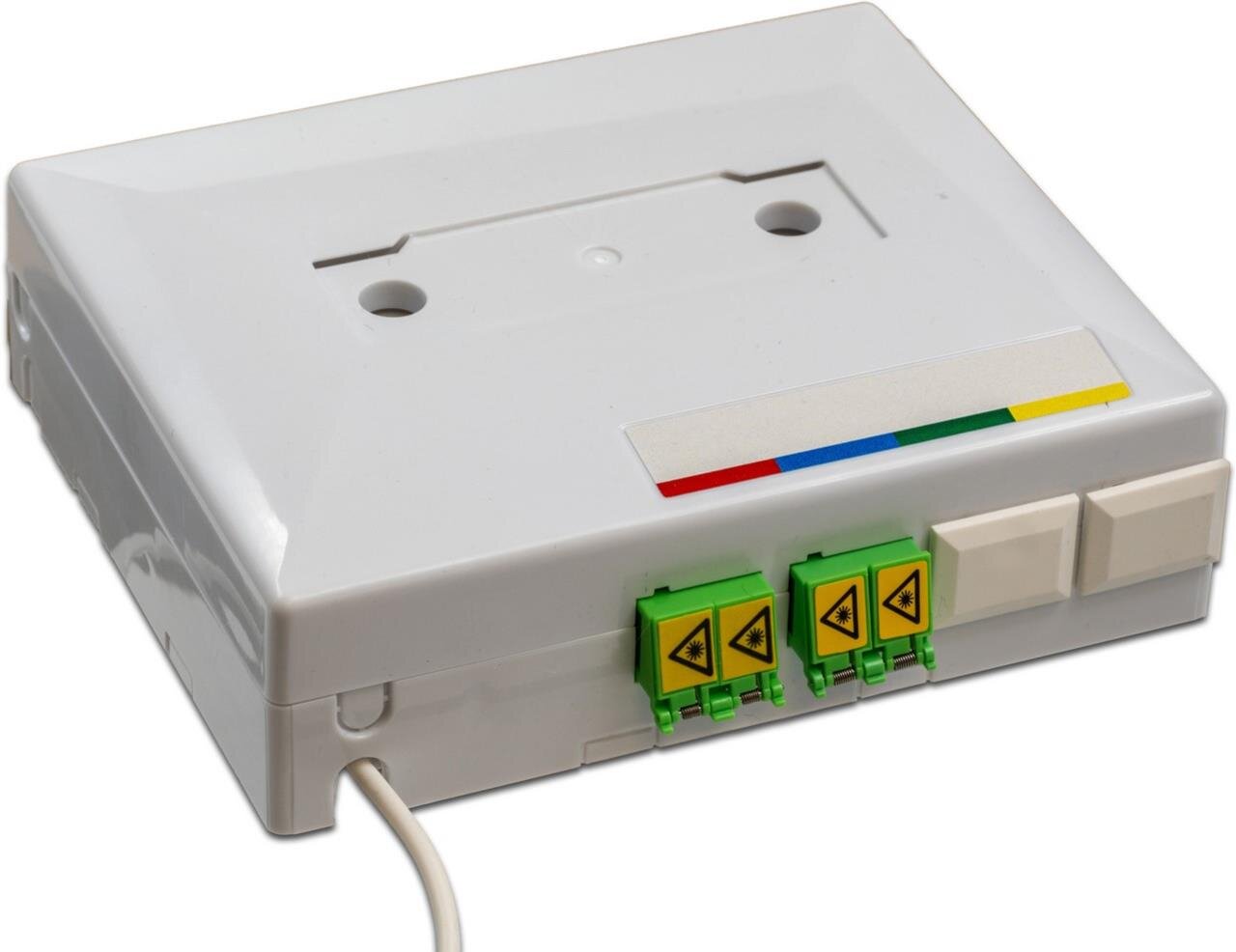 FTTH OTO Box, 4-fasrig, 4x LC/APC Kupplungen, Breakoutkabel 30 - 100 m, G.657A2