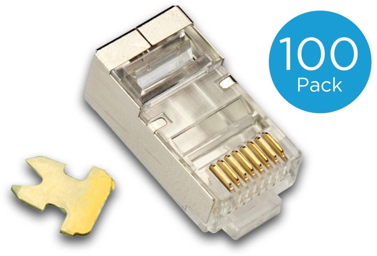 Modularstecker RJ45 (8-Pole / 8-Kontakte), geschirmt, 100er-Pack
