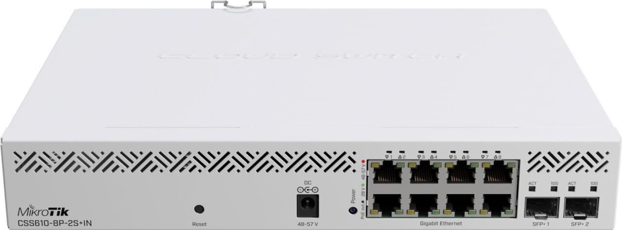 CSS610-8P-2S+IN Cloud Router Switch, 8x Gbit PoE, 2x SFP+