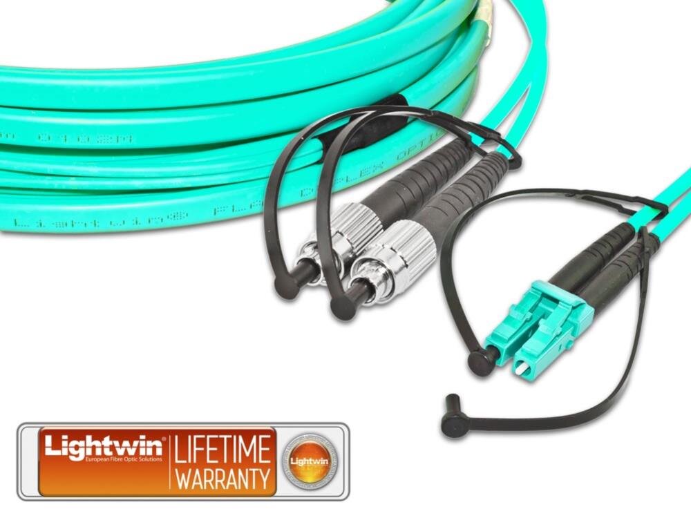 High Quality Flat-Duplex LWL Patchkabel, MM OM3, FC - LC
