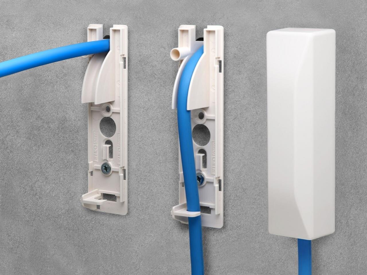 FTTH einfache Mauerdurchführung, für 1x 4-12 mm Rohre, 90° Biegung