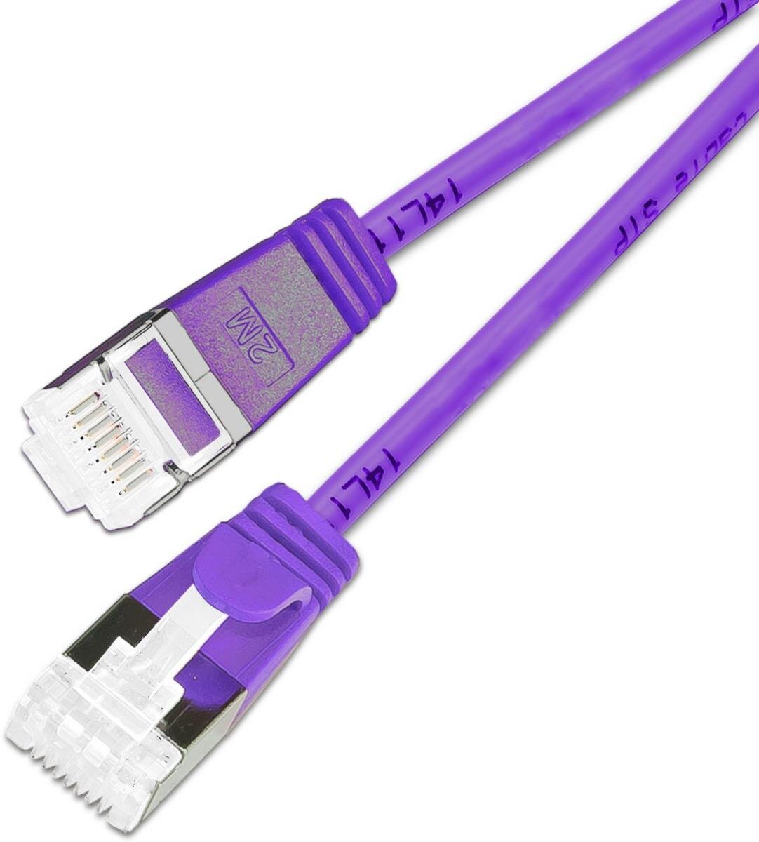 KAT6A 10 Gigabit Lightpatchkabel rund, U/FTP, Ø 3,8mm, violett