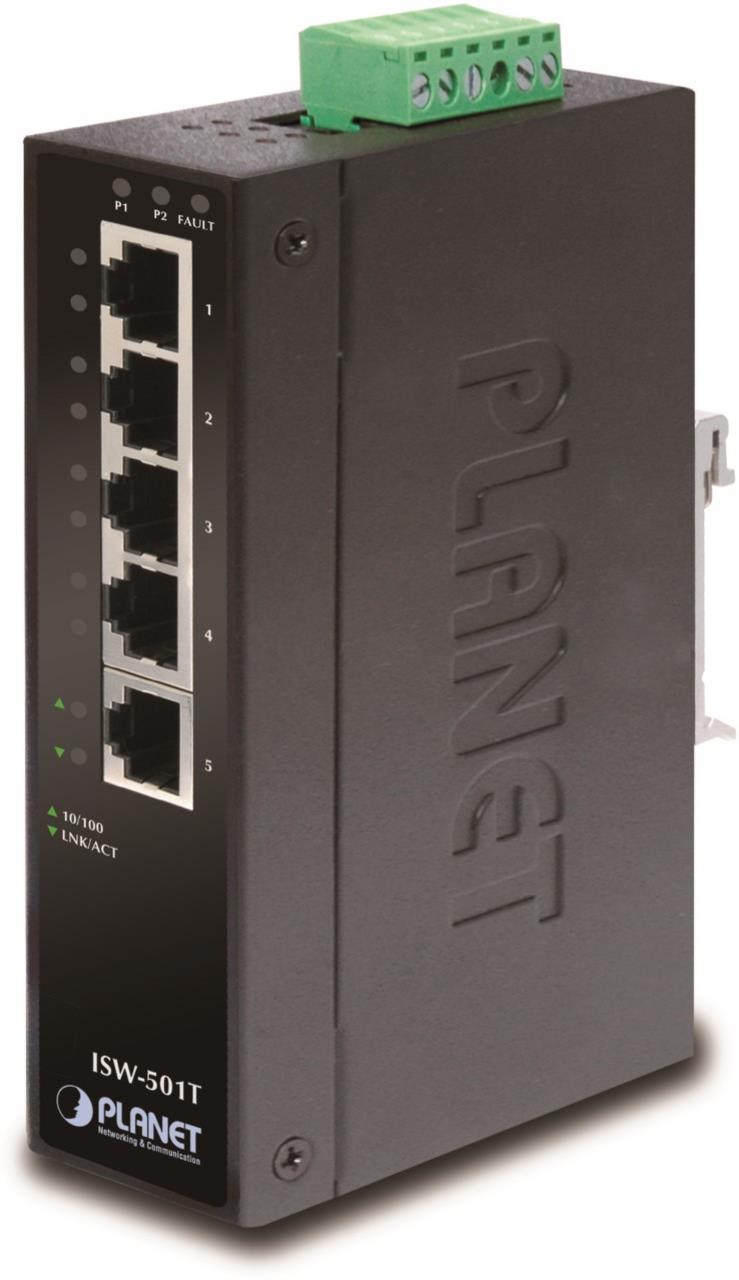 IP30 Slim Type 5-Port Industrial Fast Ethernet Switch