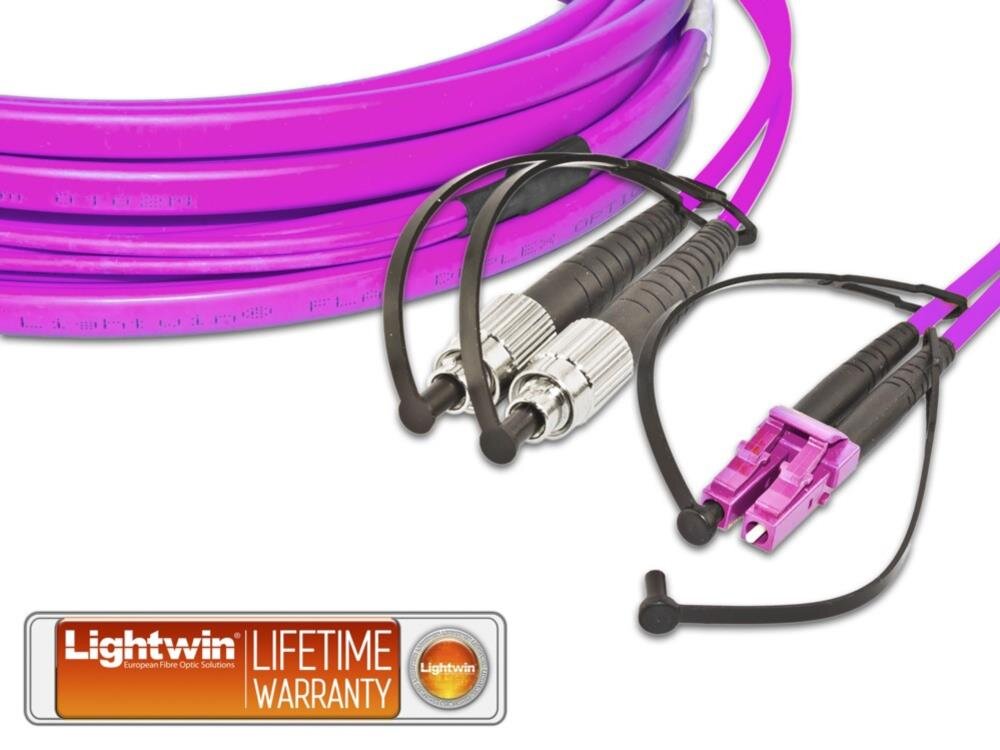 High Quality Flat-Duplex LWL Patchkabel, MM OM4, FC - LC