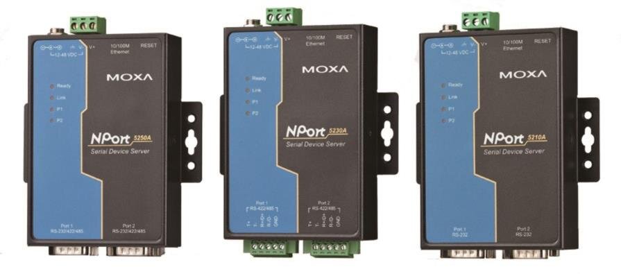 NPort® 5200A, 2-Port RS-232/422/485 Serial Device Server