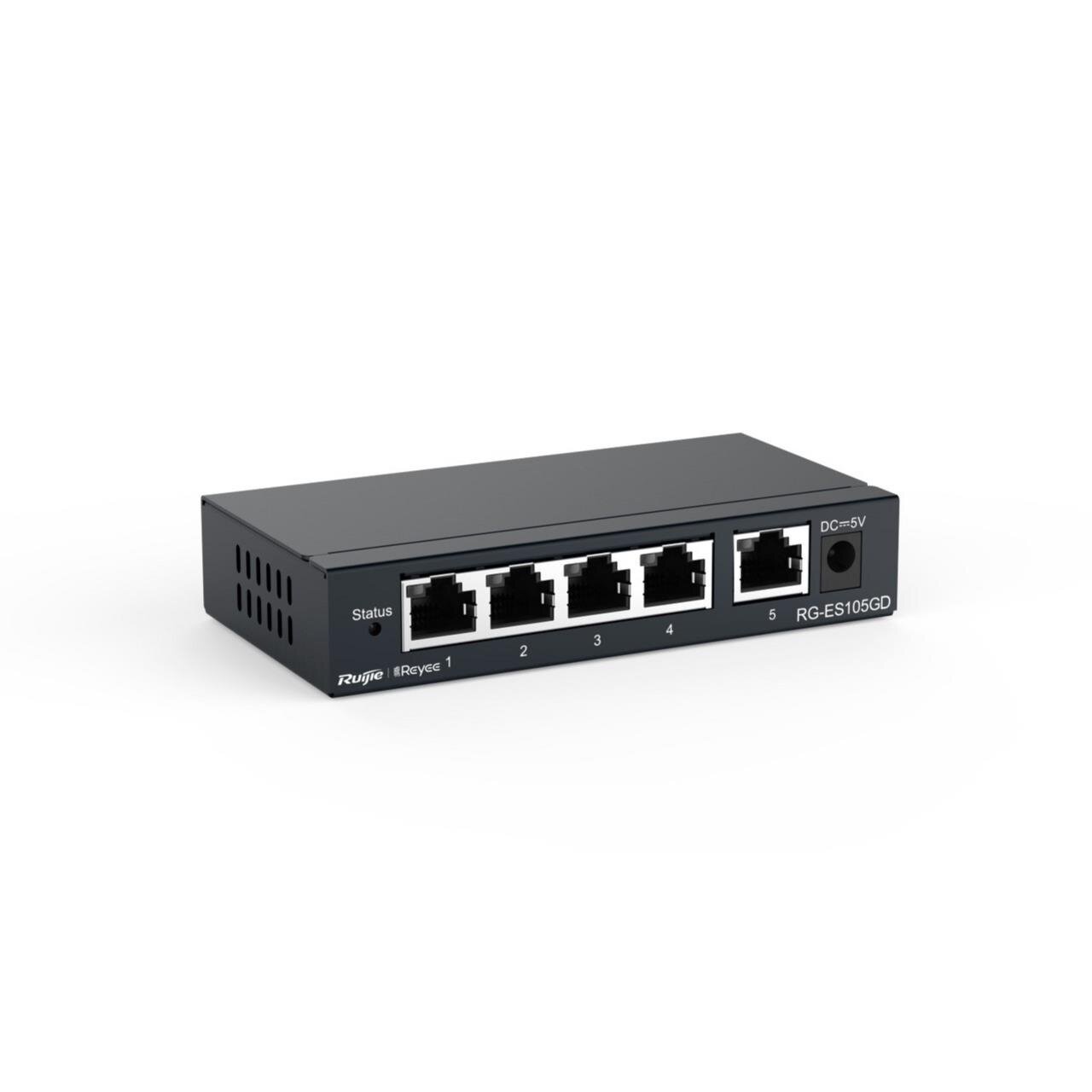 Reyee 5-Port 1Gbit unmanaged Desktop Switch, Metallgehäuse