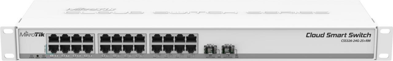 CSS326-24G-2S+RM Cloud Smart Switch, 24x Gbit, 2x SFP+, 1HE Rackmount
