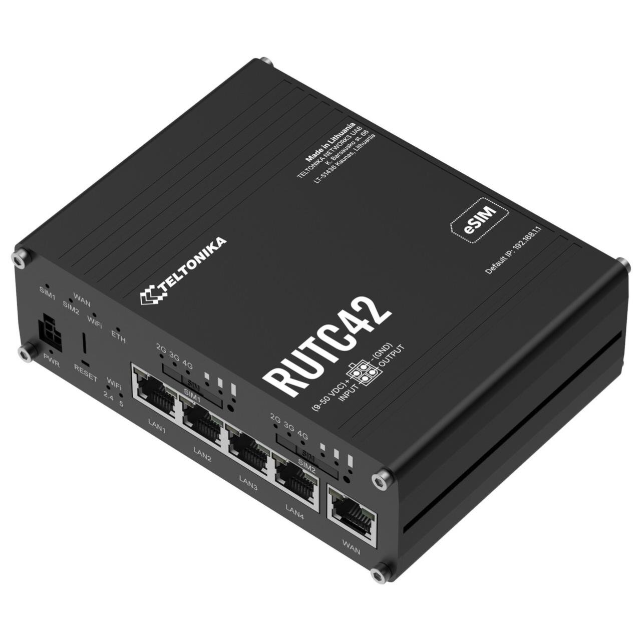 RUTC42 - Dual Modem, LTE CAT 4 Edge Router, Wi-Fi 6