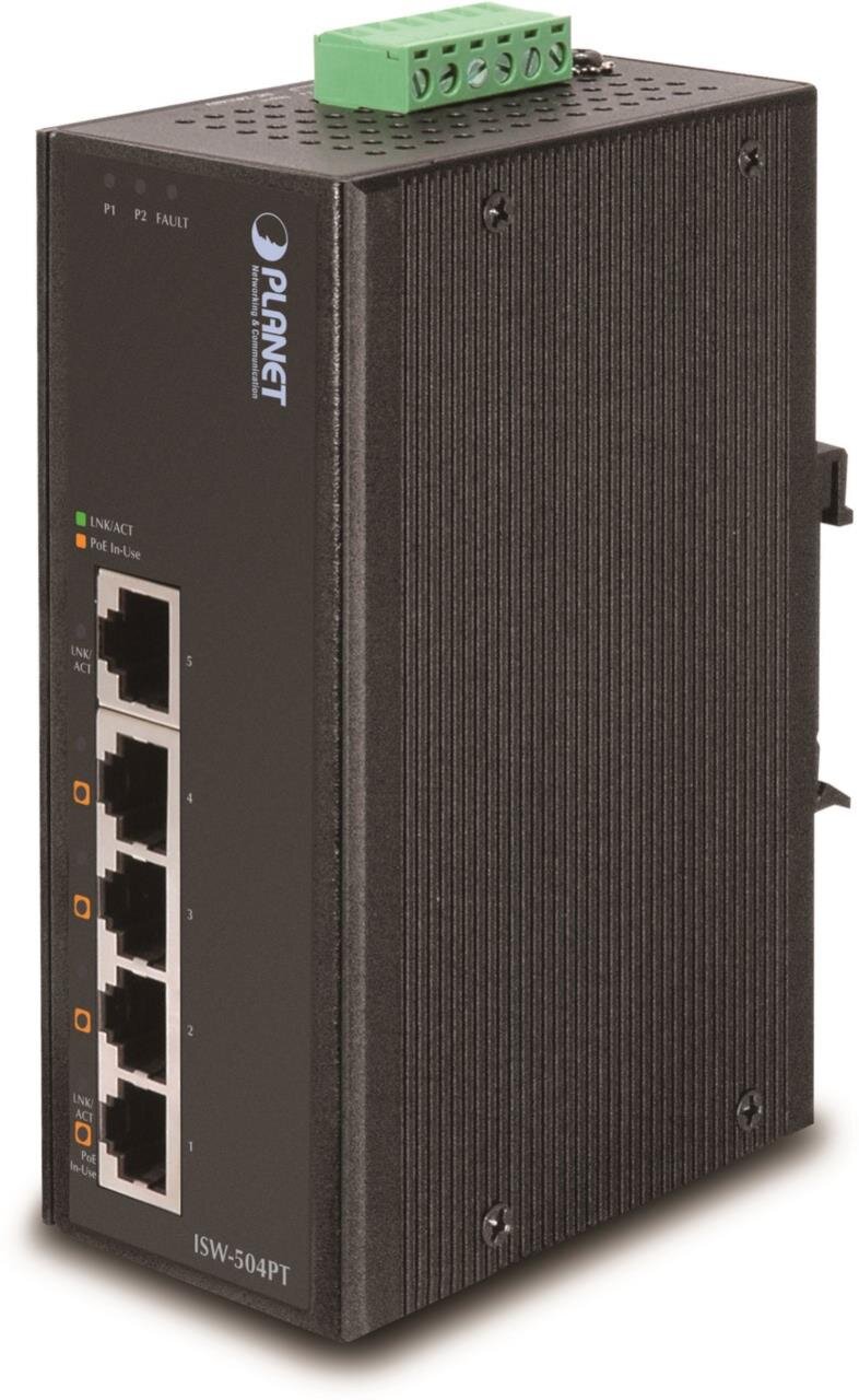 5-Port Fast Ethernet + 4-Port PoE Industrial Ethernet Switch