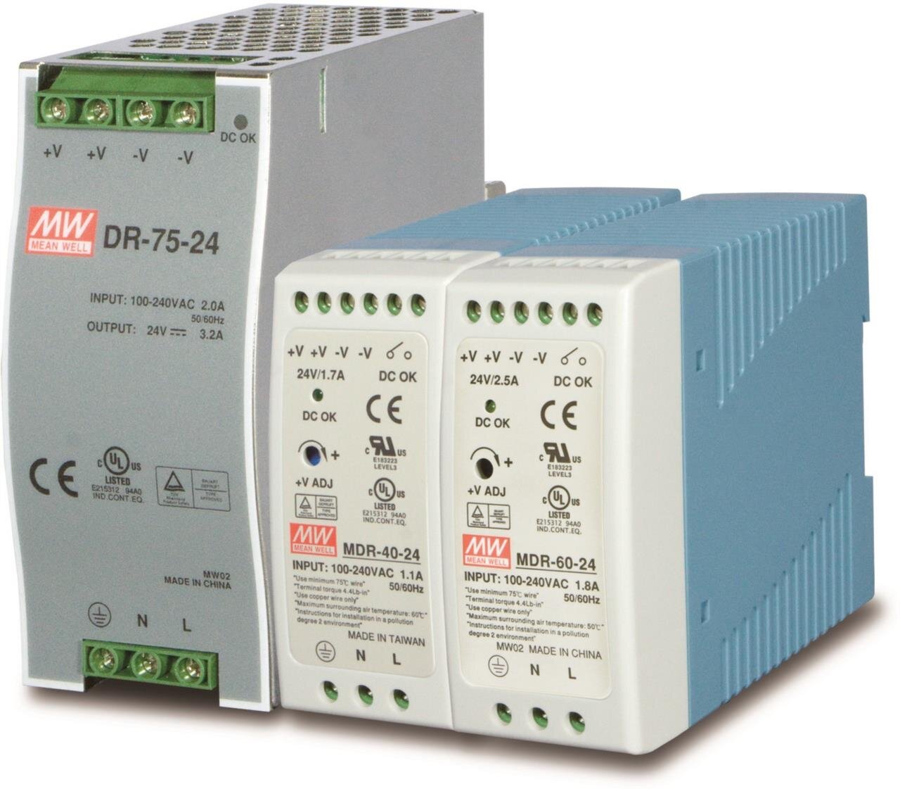 24V, 40W Din-Rail Power Supply (MDR-40-24) - slim type