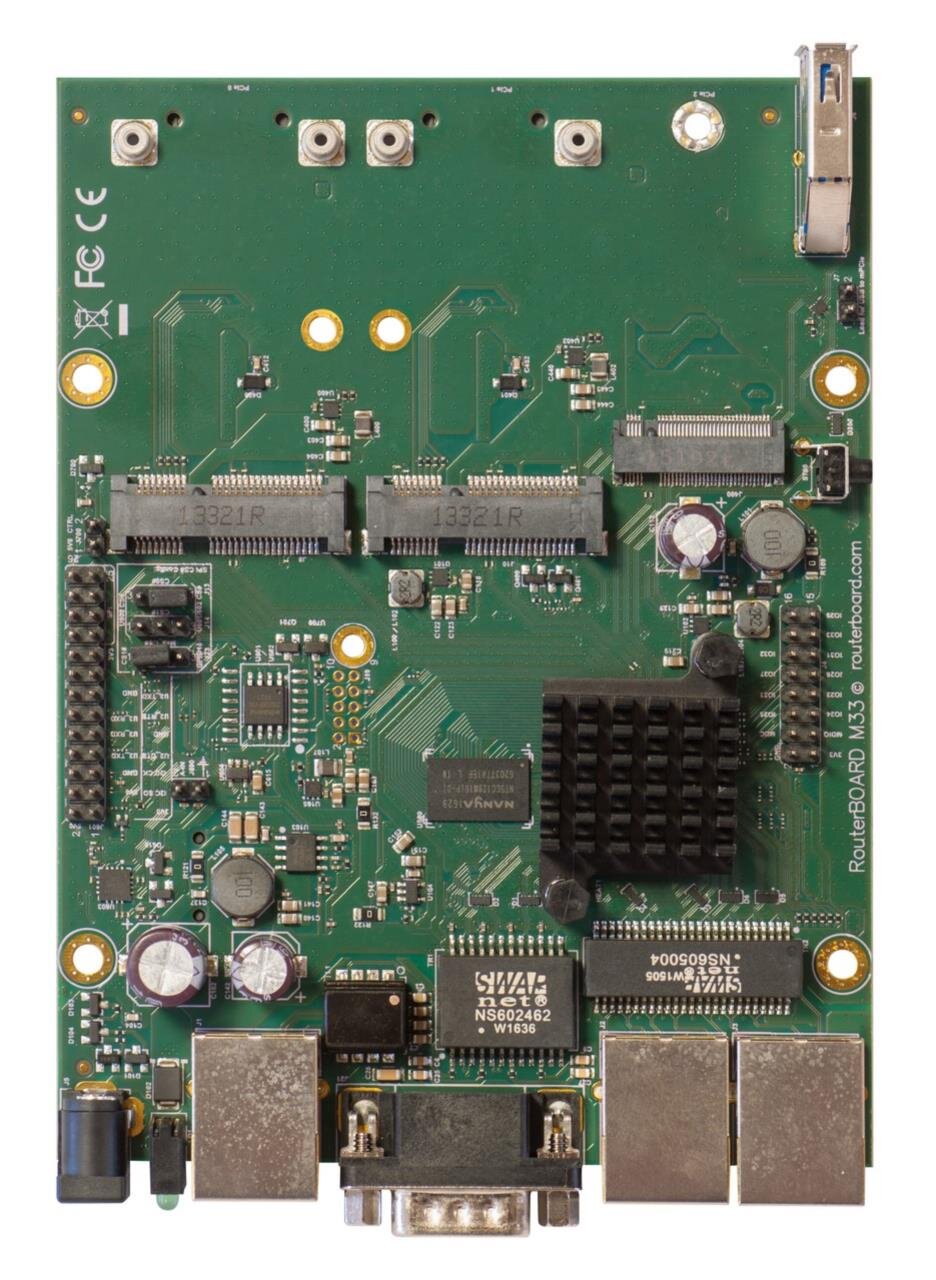 RBM33G mit 880Mhz MediaTek CPU, 256MB RAM, 3xGBit, 2x miniPCIe