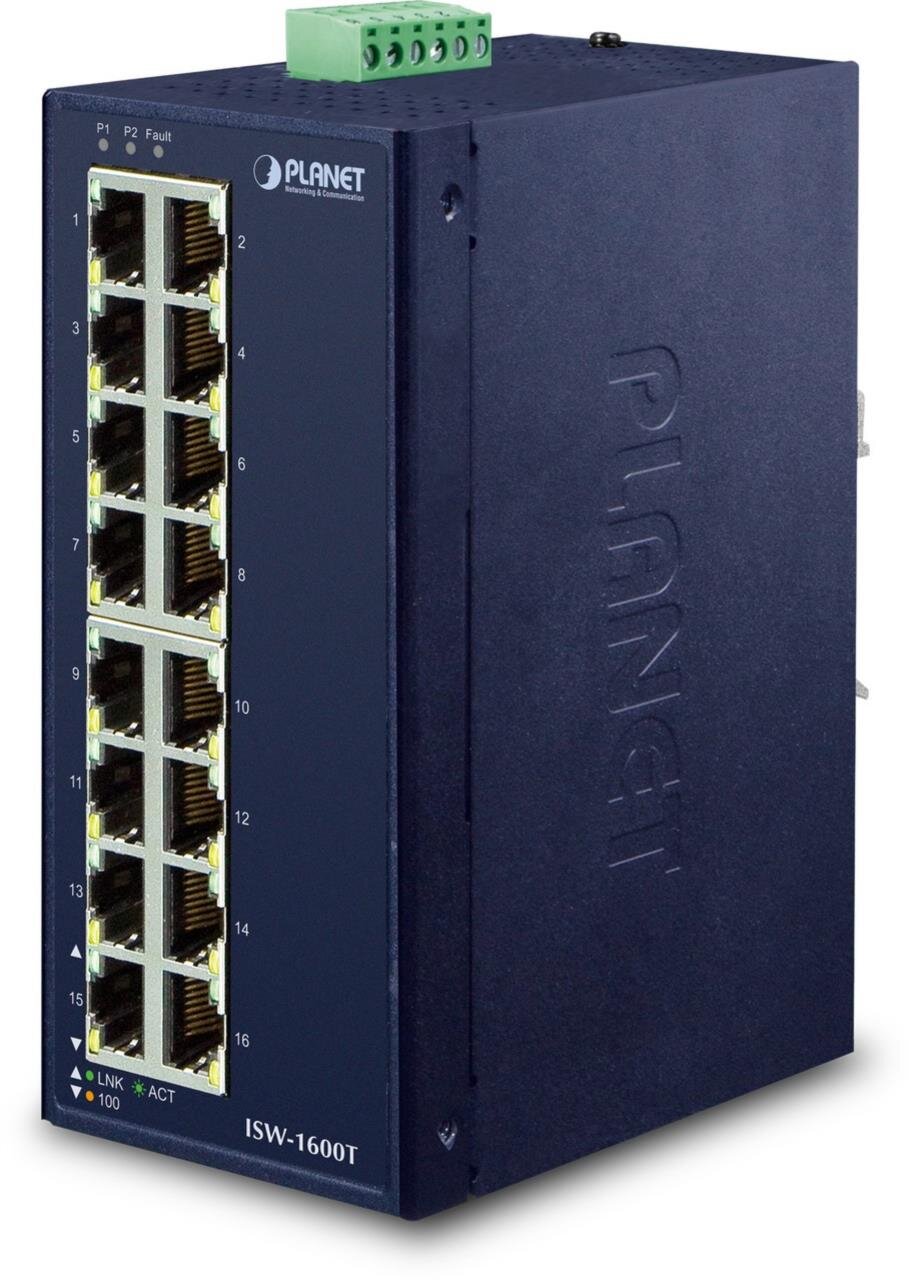 IP30 Industrial 16-Port 10/100TX Fast Ethernet Switch