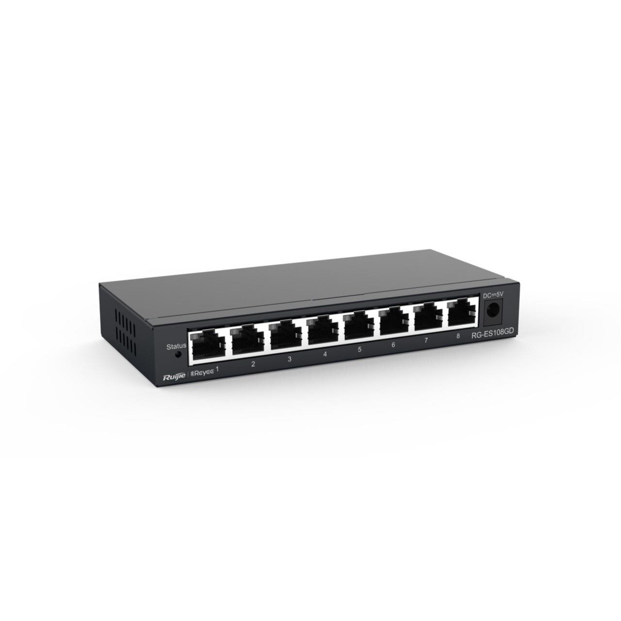 Reyee 8-Port 1Gbit unmanaged Desktop Switch, Metallgehäuse