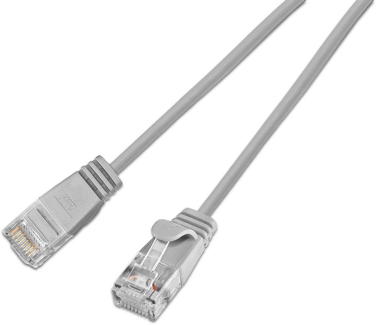 KAT6A 10 Gigabit Lightpatchkabel rund, U/UTP, Ø 3,6 mm, grau