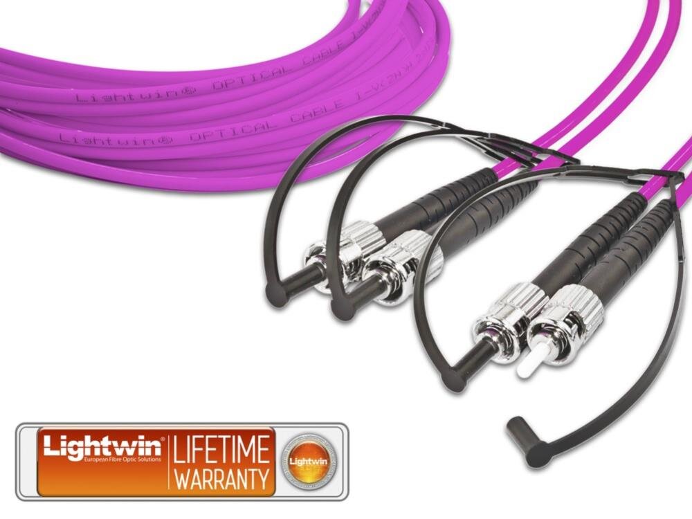 High Quality Duplex LWL Patchkabel, MM OM4, ST - ST 