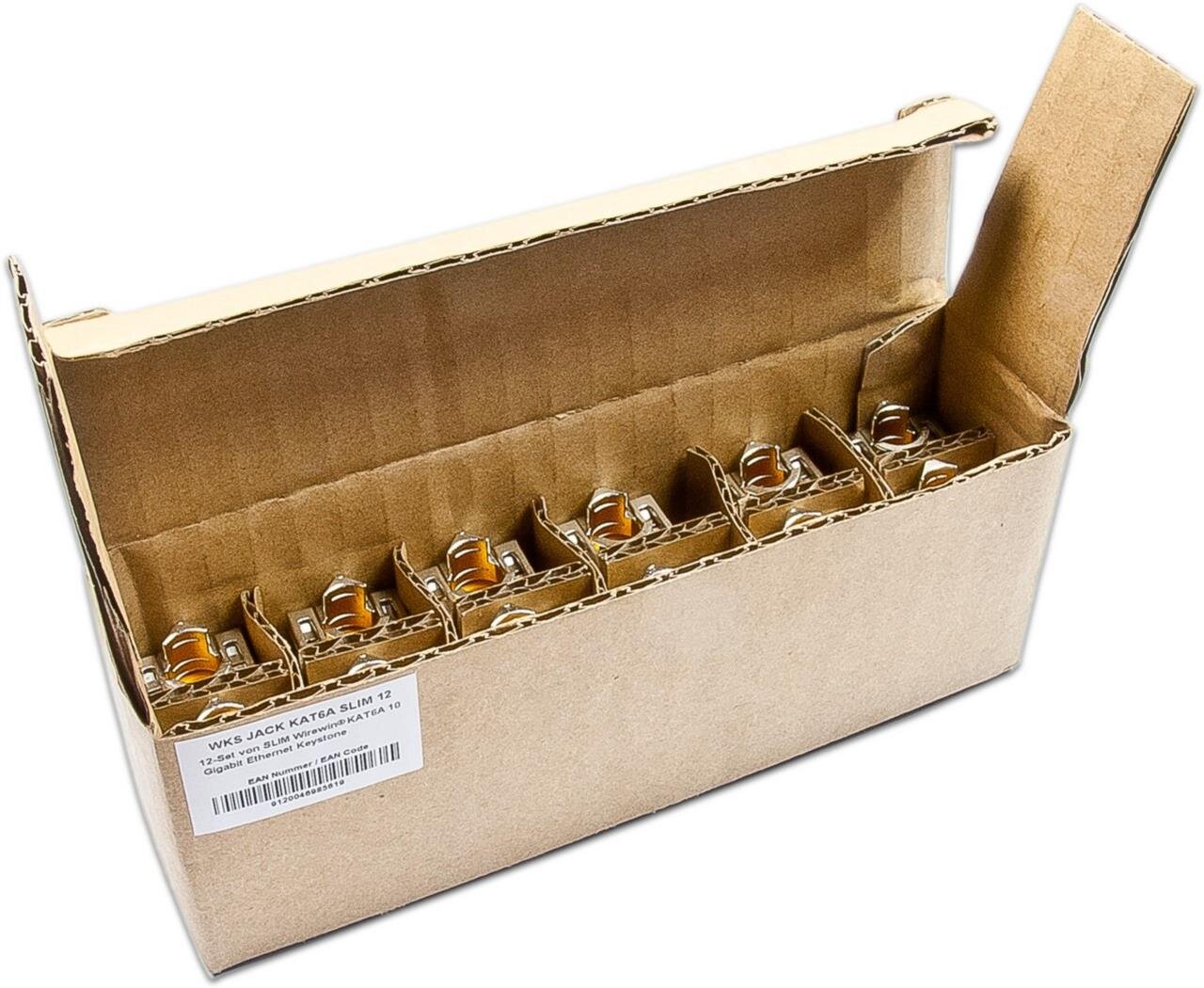 KAT6A 10 Gigabit Ethernet SLIM Keystone Modul, 12 Stück Karton