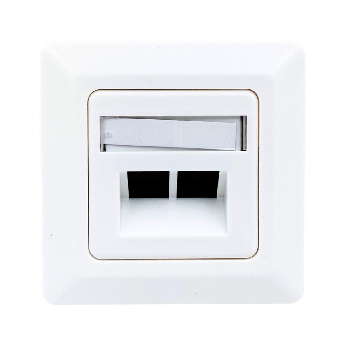 Keystone Zentralplatte für 2 Module, Schalterprogramm-fähig, RAL9010