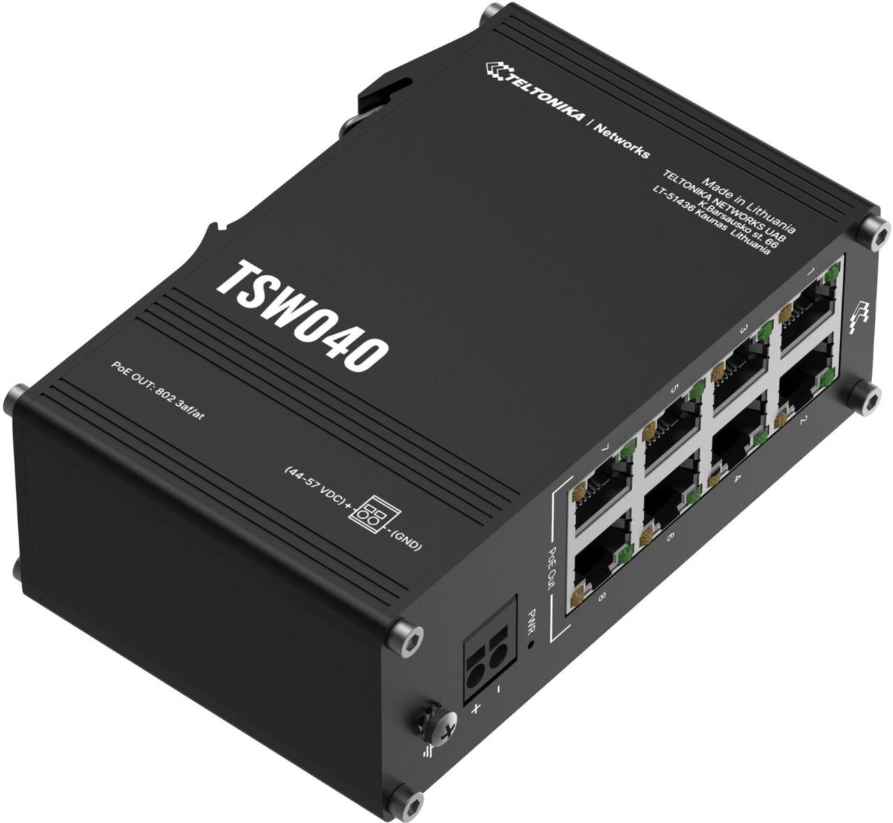 IP30 Industrie 8-Port 100 Mbit unmanaged PoE Switch, -40°C - +75°C