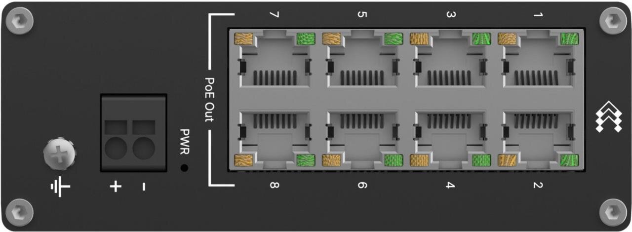 IP30 Industrie 8-Port 100 Mbit unmanaged PoE Switch, -40°C - +75°C