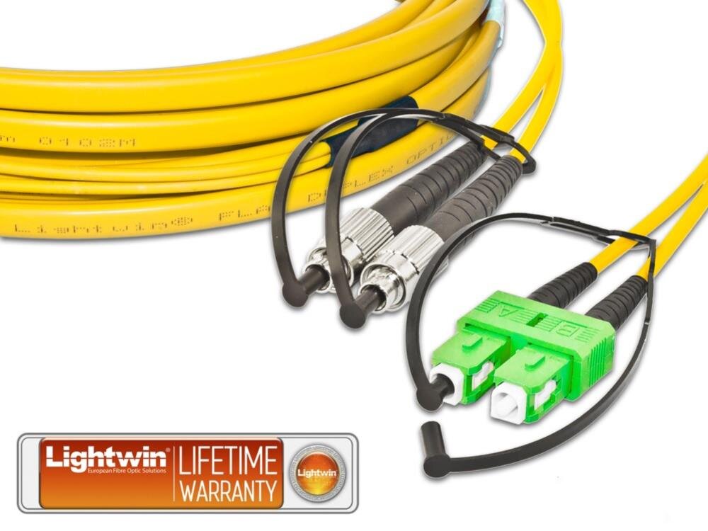 High Quality Flat-Duplex LWL Patchkabel, SM, FC - SC/APC