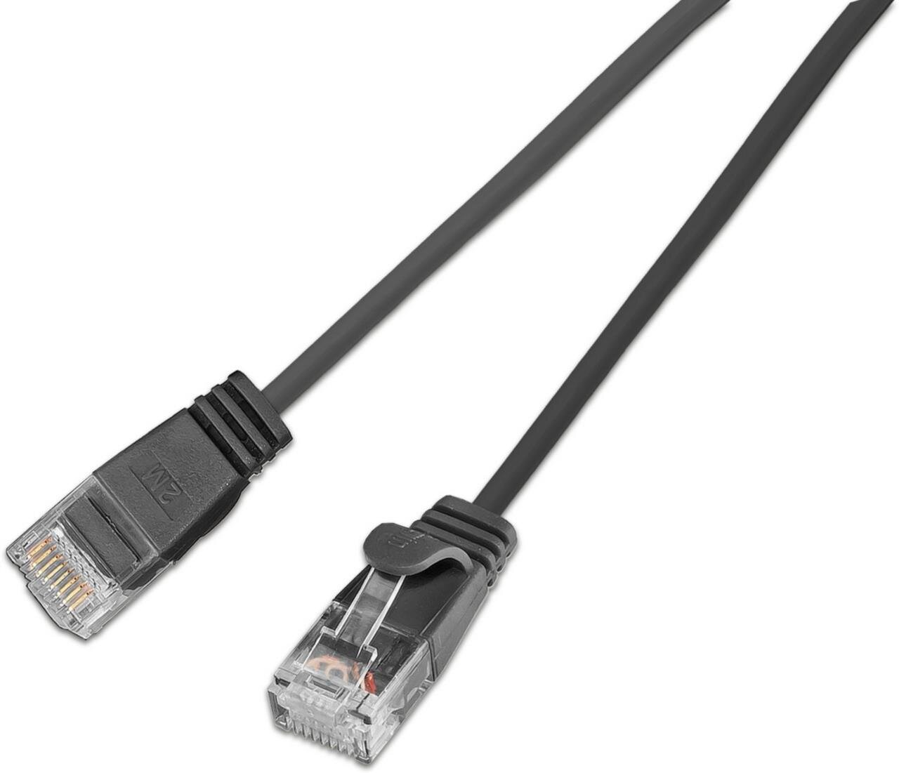 KAT6A 10 Gigabit Lightpatchkabel rund, U/UTP, Ø 3,6 mm, schwarz