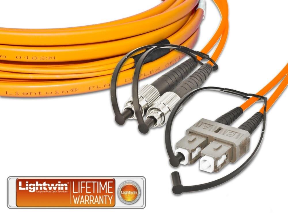 High Quality Flat-Duplex LWL Patchkabel, MM OM2, FC - SC