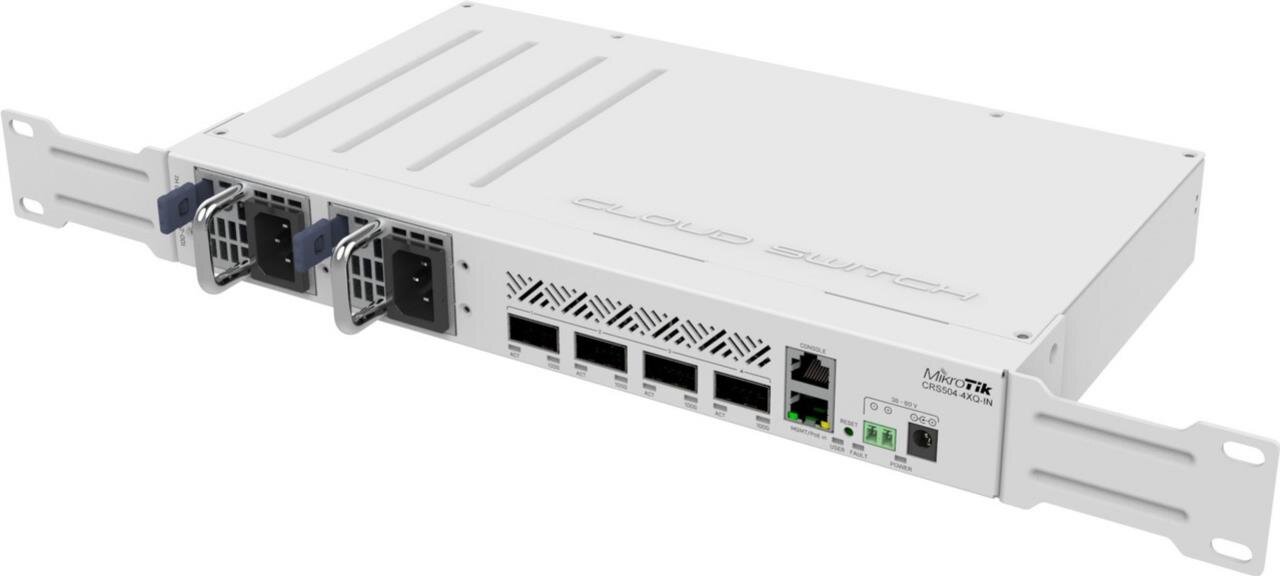 Cloud Router Switch, 4x 100GB QSFP28, PoE in, 2 redundante Netzteile