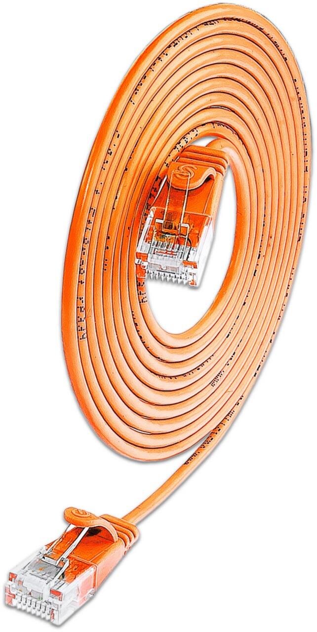 KAT6A 10 Gigabit Lightpatchkabel rund, U/UTP, Ø 3,6 mm, orange