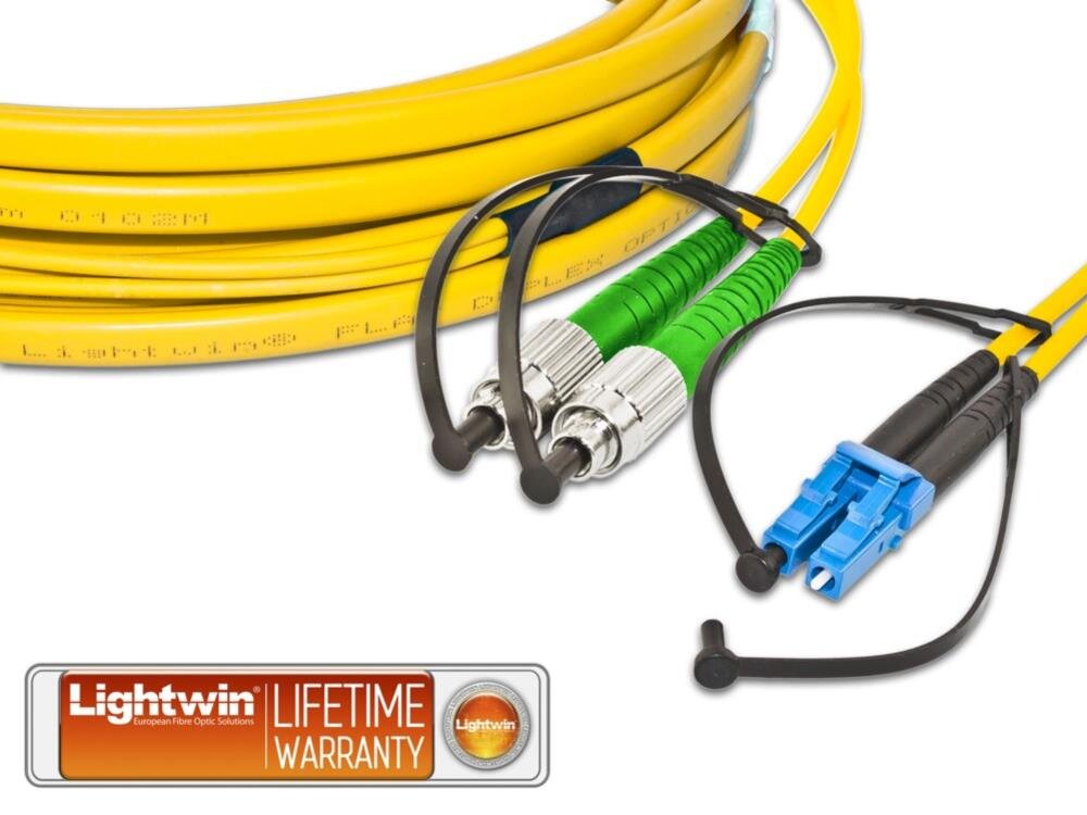 High Quality Flat-Duplex LWL Patchkabel, SM, FC/APC - LC, 3.0 Meter