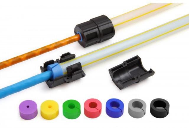 Geteilte Einzelzugabdichtung für versch. Kabeldurchmesser, für 20mm Rohre