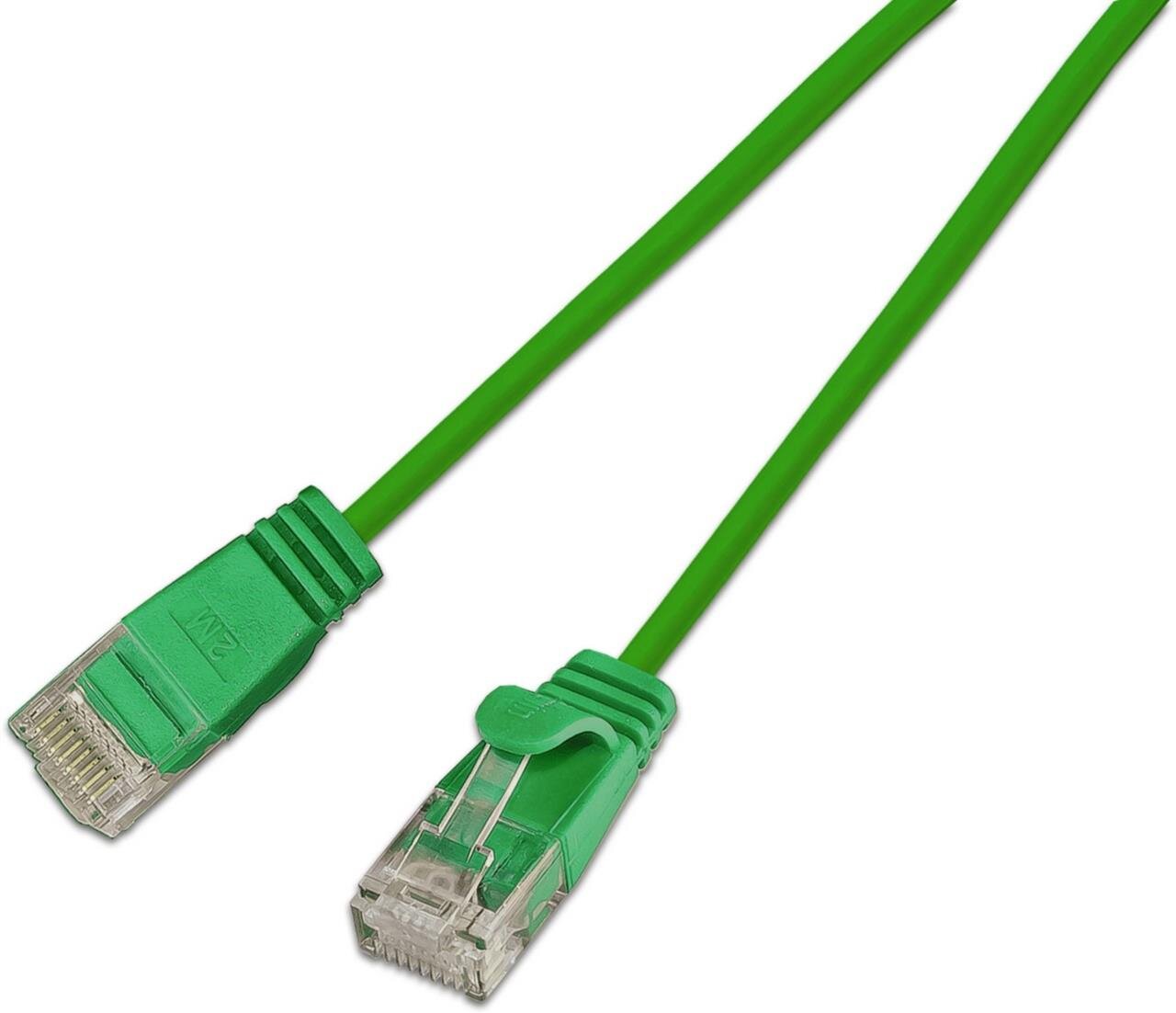 KAT6A 10 Gigabit Lightpatchkabel rund, U/UTP, Ø 3,6 mm, grün