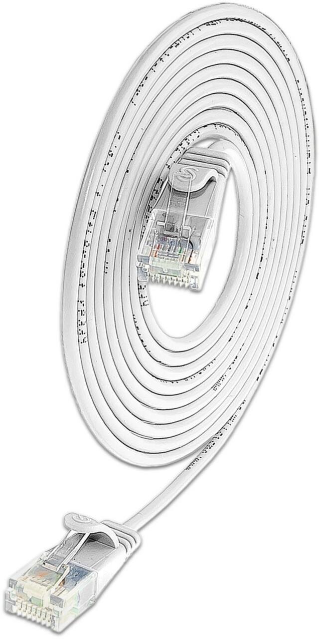 KAT6A 10 Gigabit Lightpatchkabel rund, U/UTP, Ø 3,6 mm, weiss